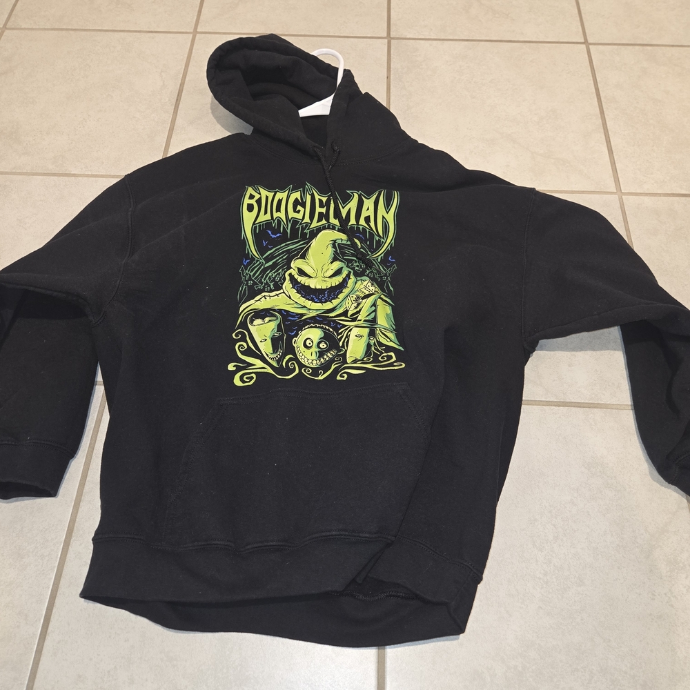 Gildan Black Graphic Hoodie with Green Design